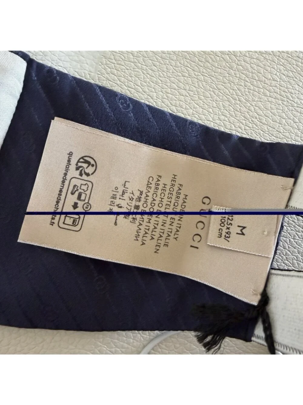NEW GUCCI SILK CUMMERBUND Blue Sz M 100% Authentic Made In Italy
